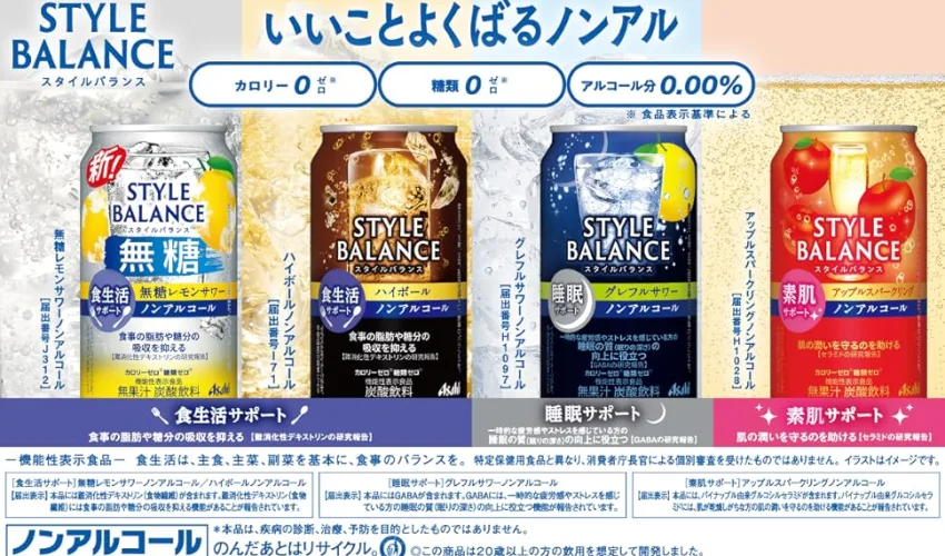 アサヒスタイルバランス睡眠サポートグレフルサワーノンアルコール