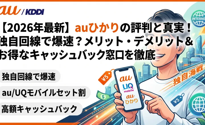 【2026年最新】auひかりの評判と真実！独自回線で爆速？メリット・デメリット＆お得なキャッシュバック窓口を徹底解説